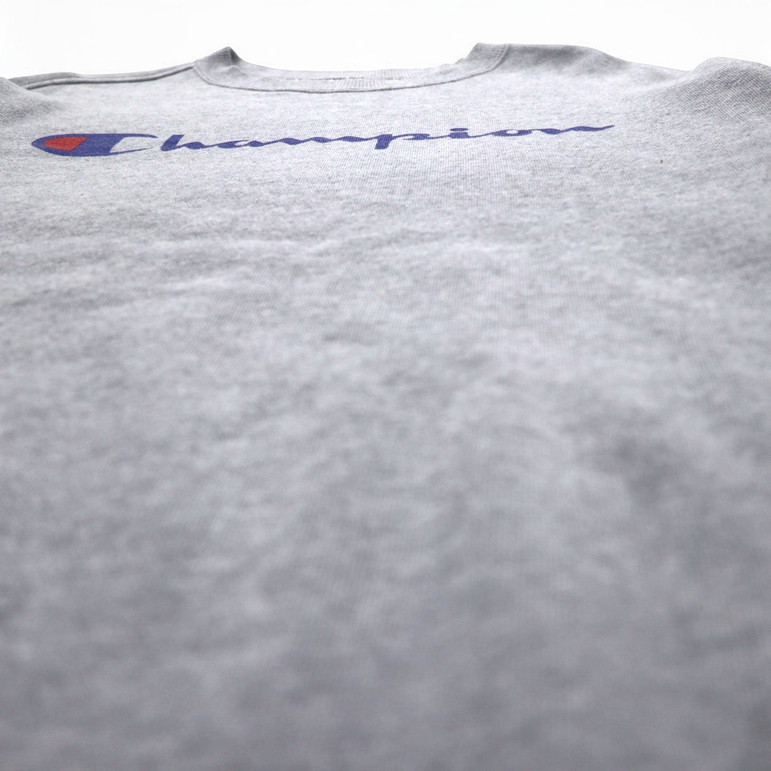 Champion Basic Crew Neck Sweatshirt L Grey Cotton Script Logo C3-H004