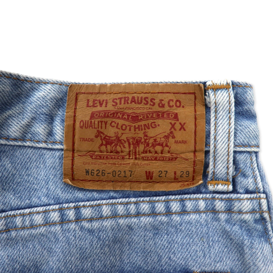Levi's 90's Tapered Denim Pants 27 Blue Ice Wash Cotton W626-0217 Made in Japan
