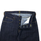 Lee Rigid Denim Pants Size 31 Blue Button Fly Leather Patch BLAKE RUFFLED PAD L708ATBJ