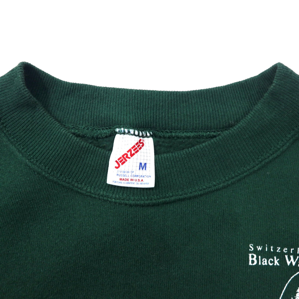 JERZEES USA製 90年代 クルーネック スウェット M グリーン コットン 裏起毛 Black Walnut Festival