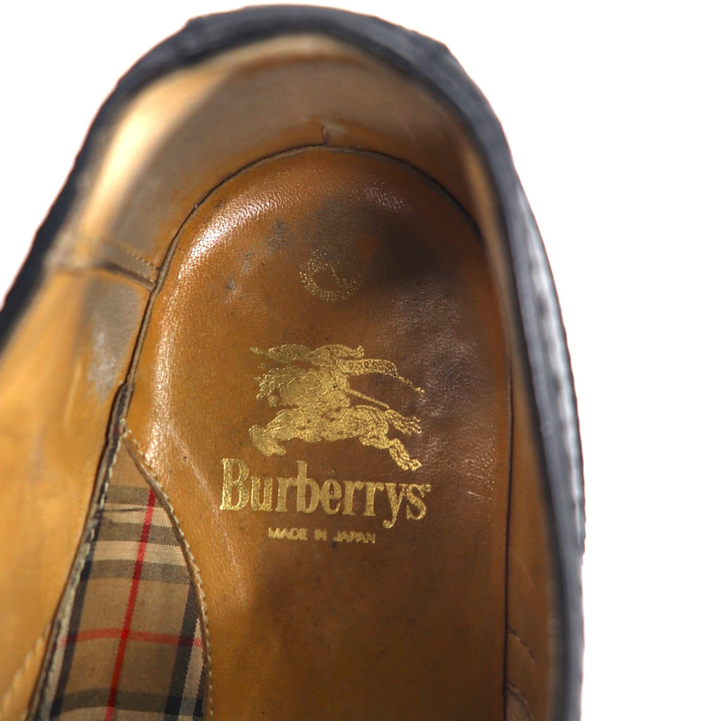 Burberry Wingtip Medallion Dress Shoes 24.5cm Black Leather 1402 Made in Japan