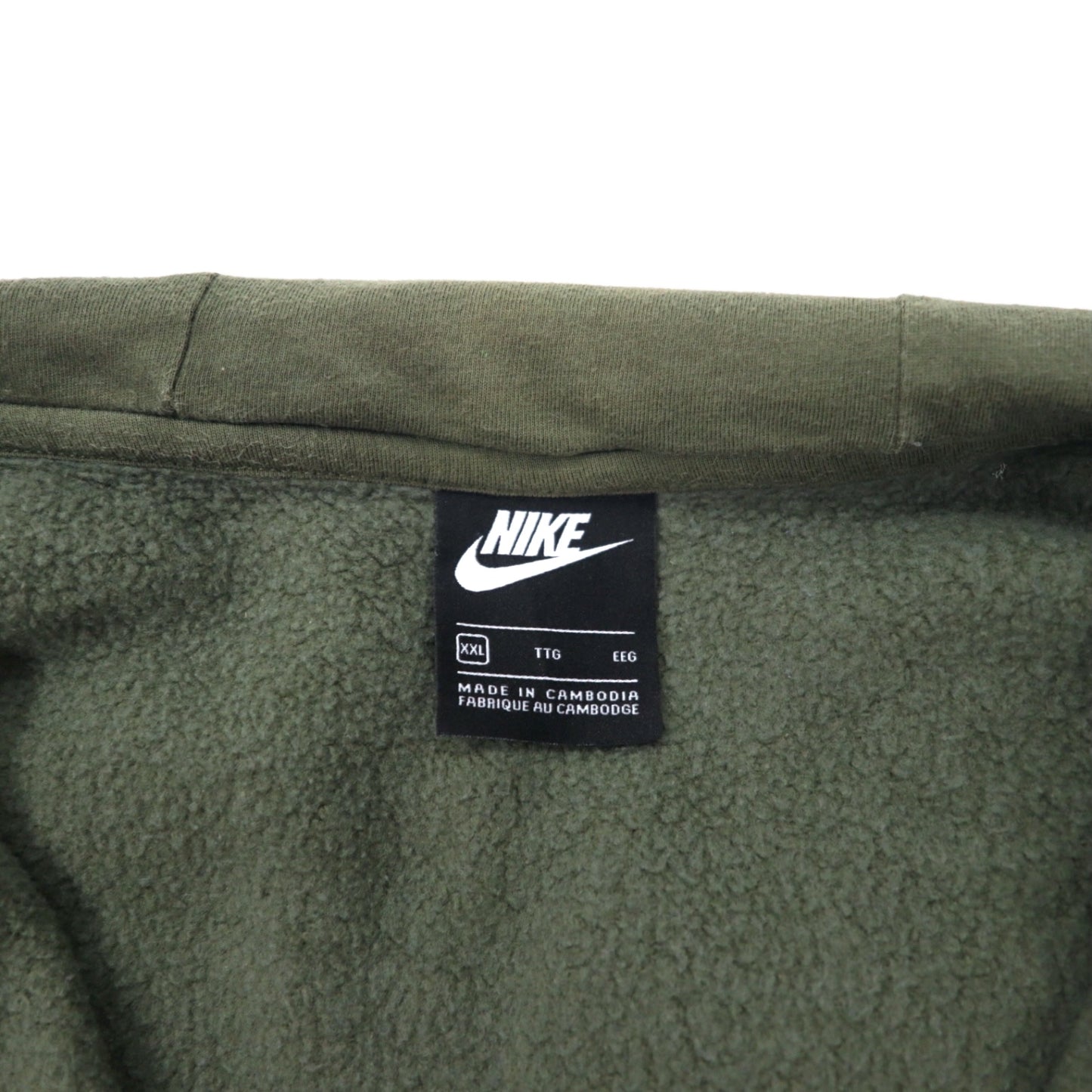 NIKE ハーフジップ フーディー アノラックパーカー XXL カーキ コットン NSW Club Fleece Half-Zip Hoodie BV2699-380