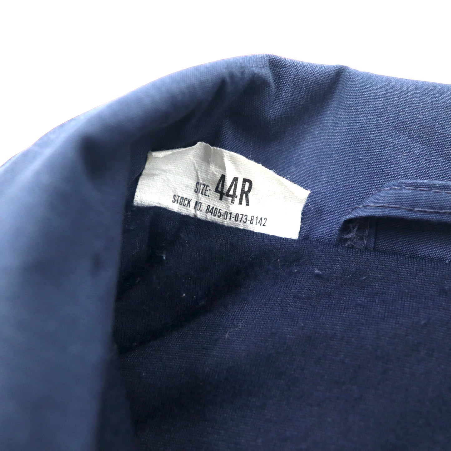 80s US NAVY Military UTILITY JACKET デッキジャケット 44R ネイビー ポリエステル コットン ミリタリー 8405-01-073-0142 80年代