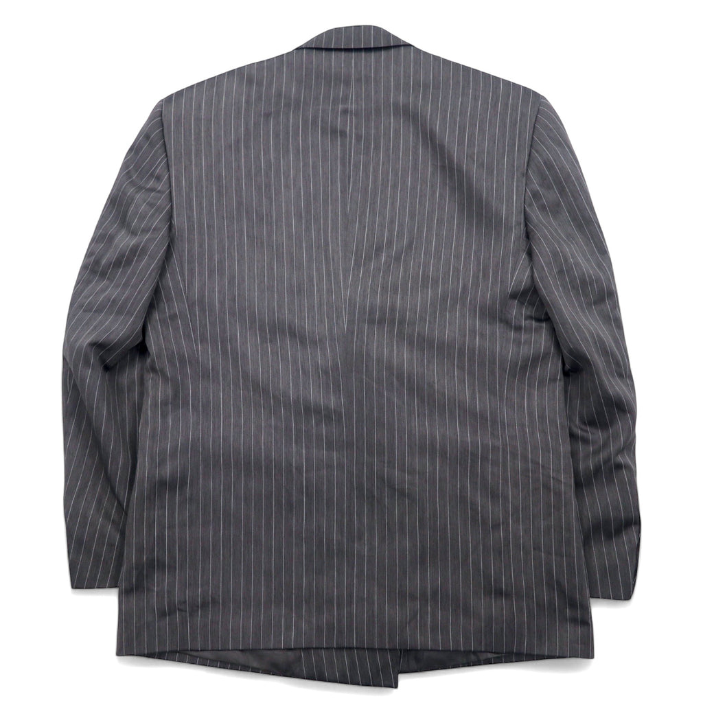 John Blair Double Breasted Tailored Jacket XL Grey Striped Polyester