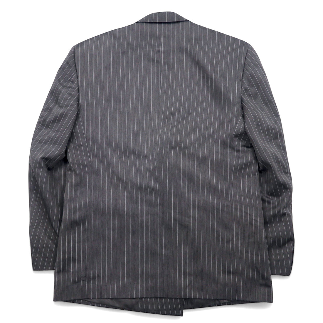 John Blair Double Breasted Tailored Jacket XL Grey Striped Polyester