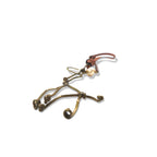 MARNI Keychain Charm Gold Brass Leather Giraffe Motif