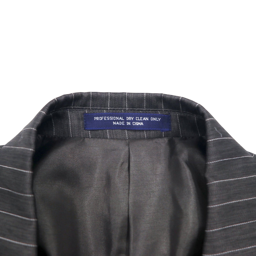 John Blair Double Breasted Tailored Jacket XL Grey Striped Polyester