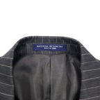 John Blair Double Breasted Tailored Jacket XL Grey Striped Polyester