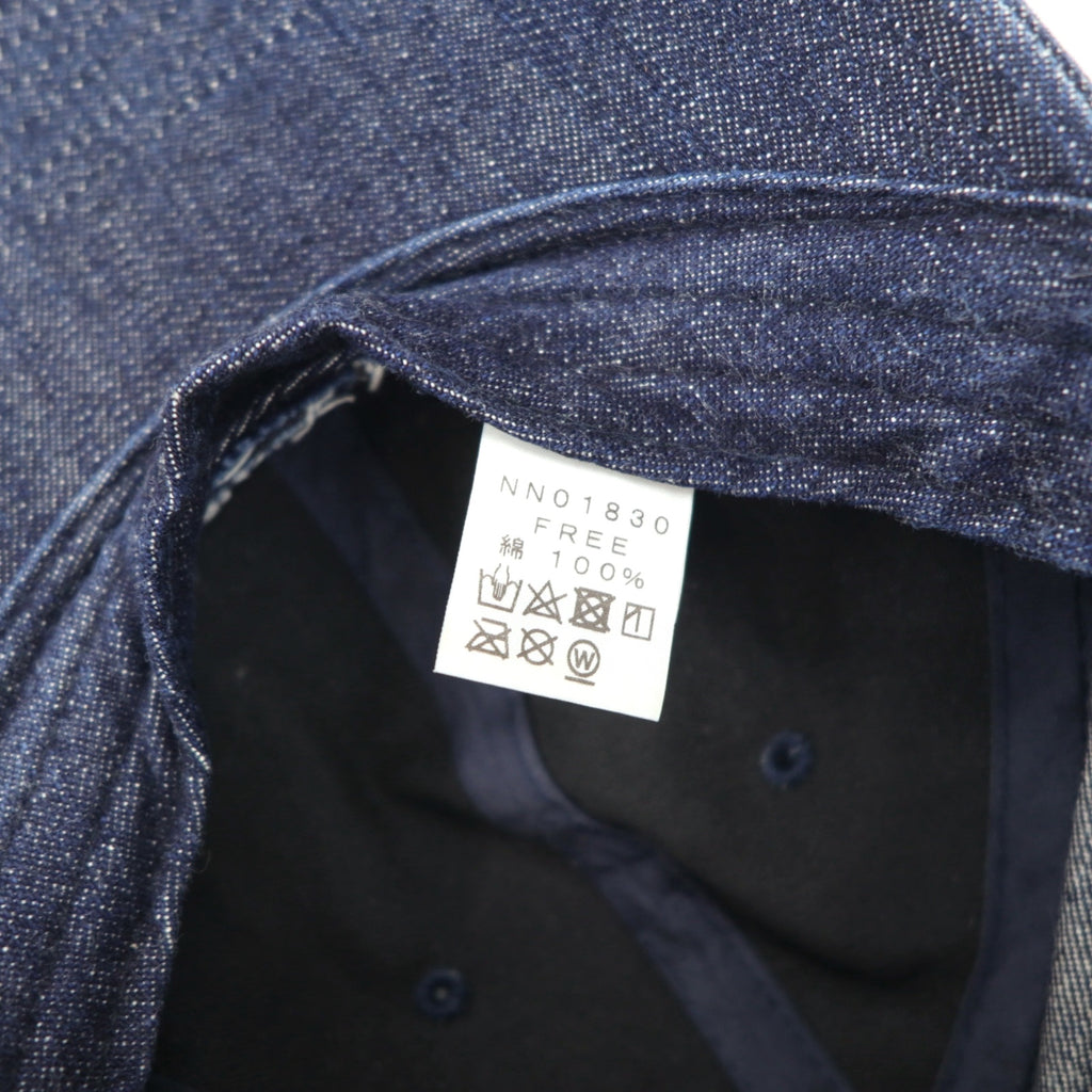 THE NORTH FACE デニム ベースボールキャップ FREE インディゴ ブルー TNFロゴ 刺繍 NN01830