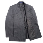 John Blair Double Breasted Tailored Jacket XL Grey Striped Polyester