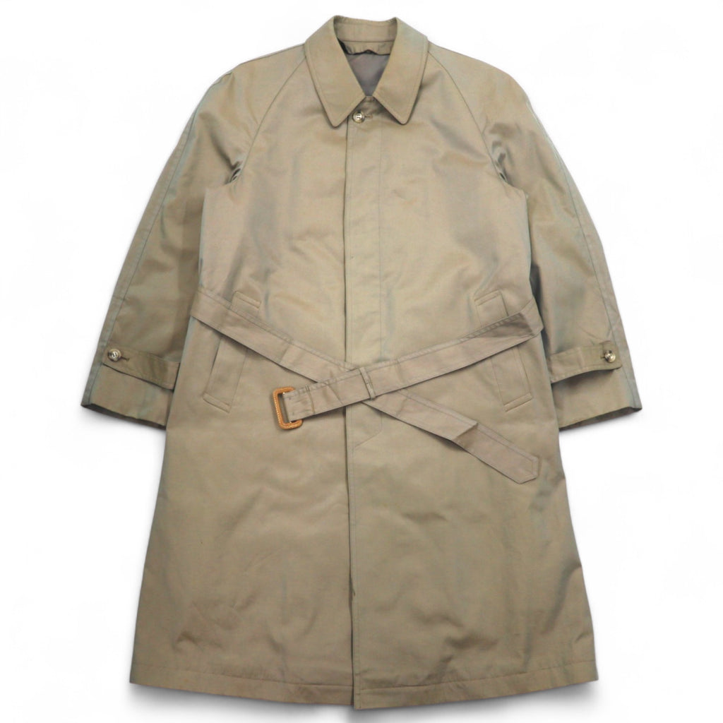 Christian Dior Old Balmacaan Coat Trench Coat L Khaki Iridescent Belted Hidden Front Removable Liner Made in Japan