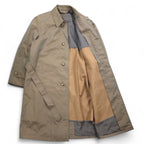 Christian Dior Old Balmacaan Coat Trench Coat L Khaki Iridescent Belted Hidden Front Removable Liner Made in Japan