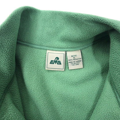 EMS ハーフジップ フリースジャケット XL グリーン ポリエステル ワンポイントロゴ刺繍 ビッグサイズ