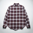 RALPH LAUREN flannel button-down shirt, size M, red check cotton with small pony embroidery