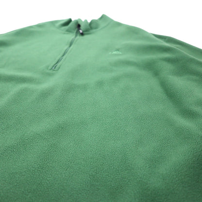 EMS ハーフジップ フリースジャケット XL グリーン ポリエステル ワンポイントロゴ刺繍 ビッグサイズ