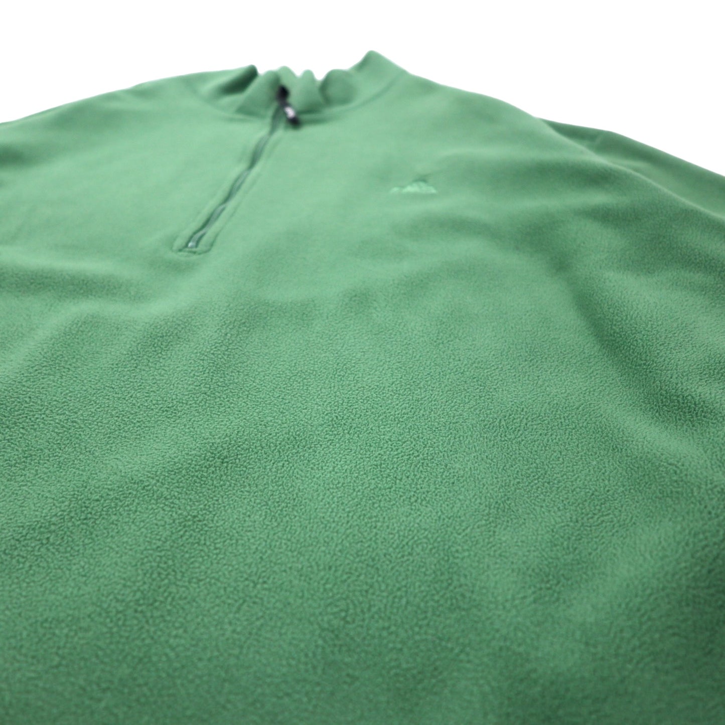 EMS ハーフジップ フリースジャケット XL グリーン ポリエステル ワンポイントロゴ刺繍 ビッグサイズ