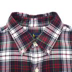 RALPH LAUREN flannel button-down shirt, size M, red check cotton with small pony embroidery
