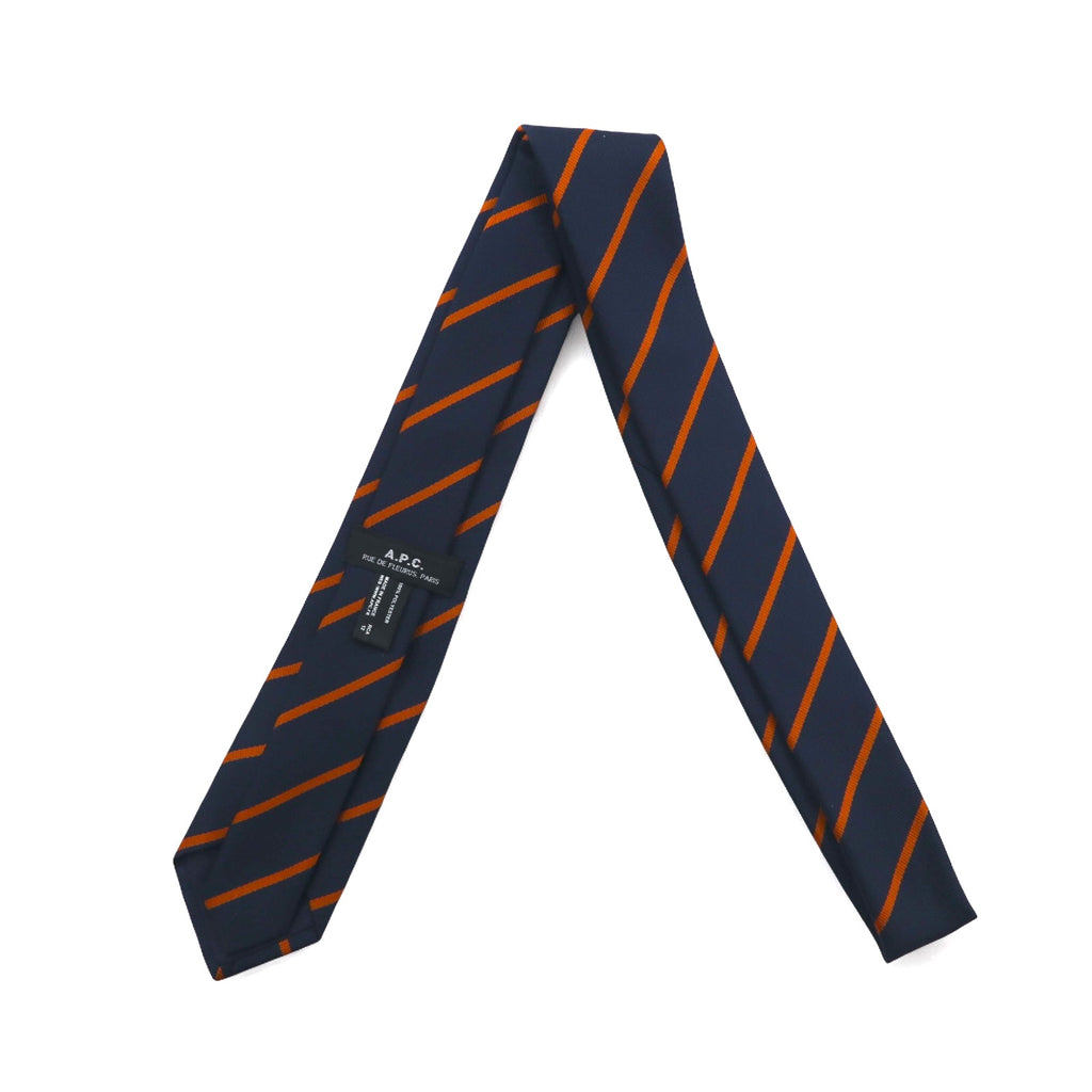 APC French Necktie Navy Regimental Stripe Polyester