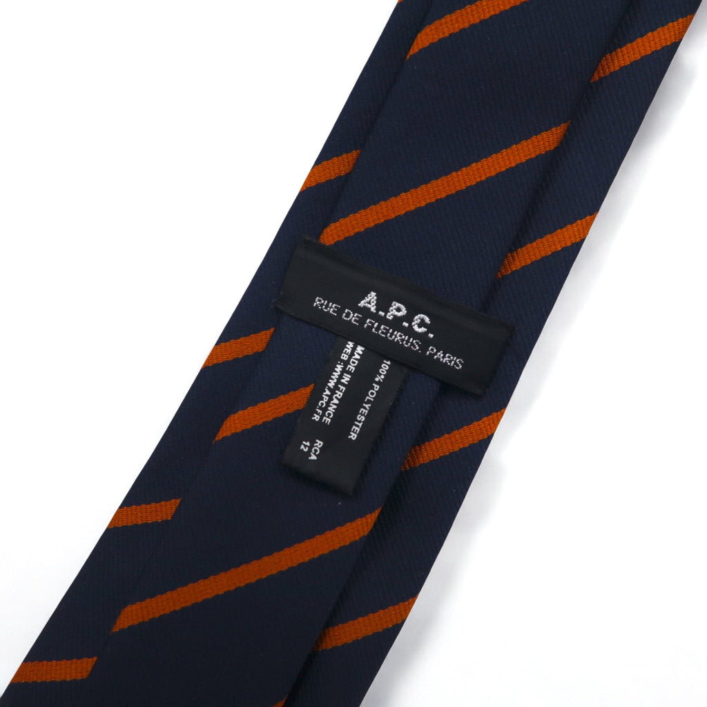 APC French Necktie Navy Regimental Stripe Polyester