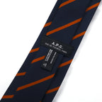 APC French Necktie Navy Regimental Stripe Polyester