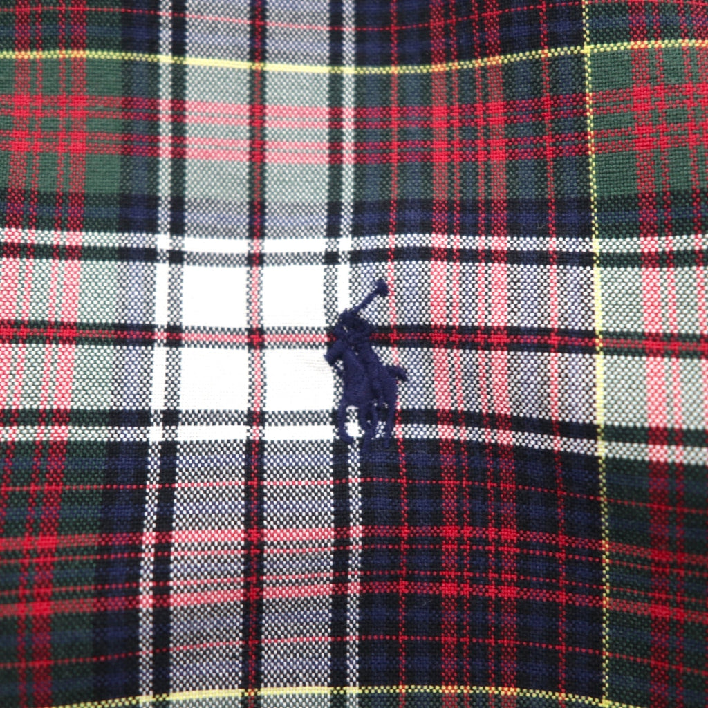 RALPH LAUREN flannel button-down shirt, size M, red check cotton with small pony embroidery