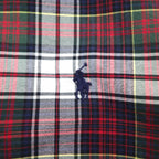 RALPH LAUREN flannel button-down shirt, size M, red check cotton with small pony embroidery