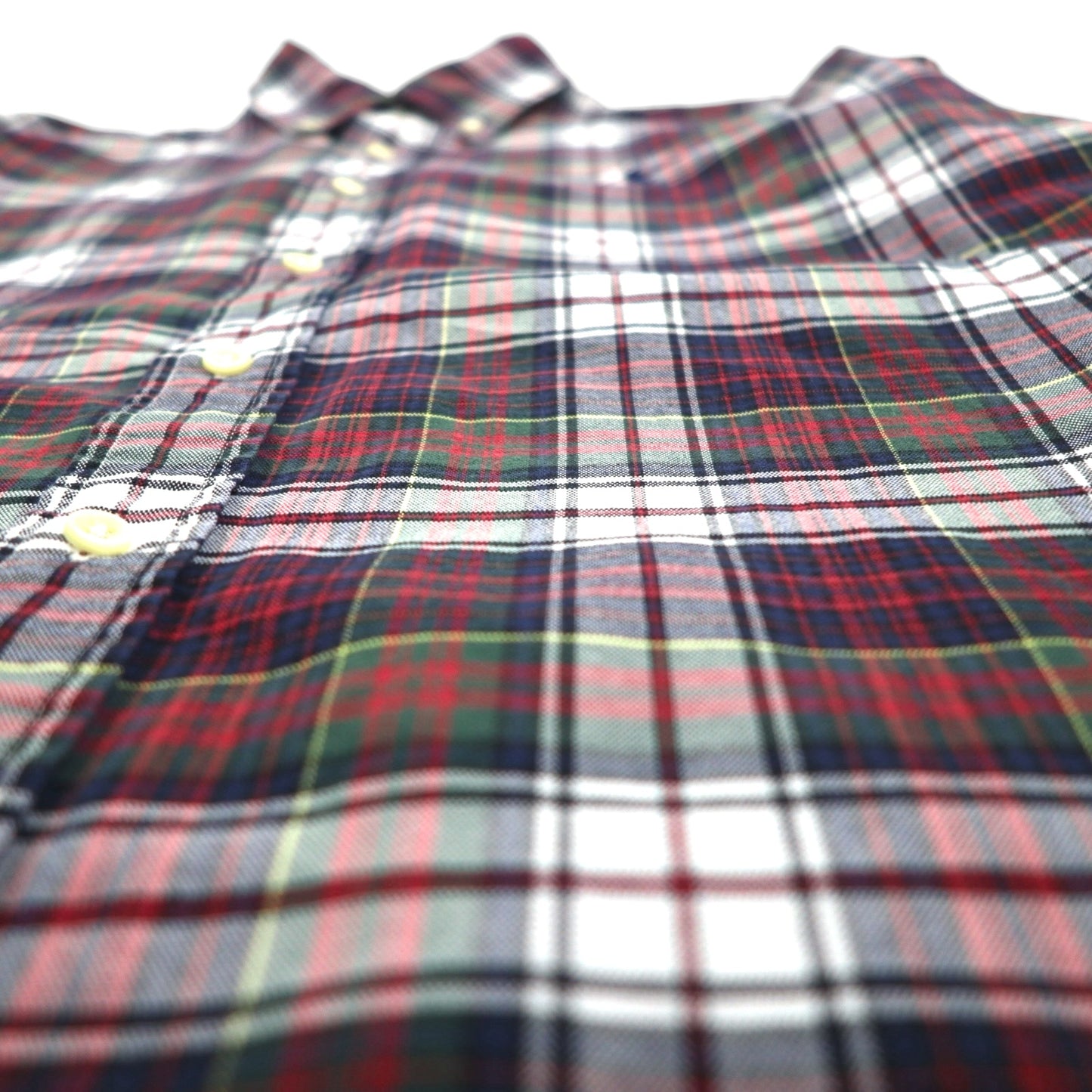 RALPH LAUREN フランネル ボタンダウンシャツ M レッド チェック コットン スモールポニー刺繍