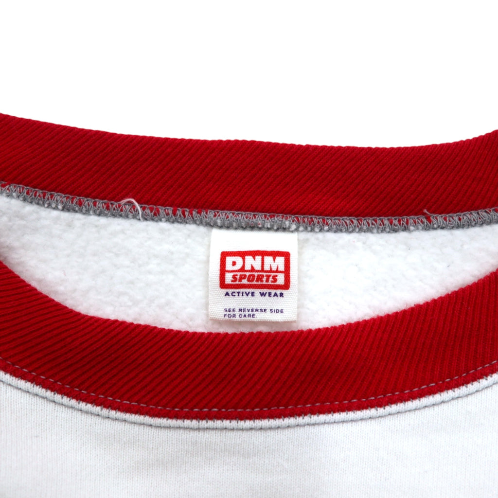 DENIME Raglan Sweatshirt M White Tricolor Fleece Lining DNM SPORTS Made in Japan