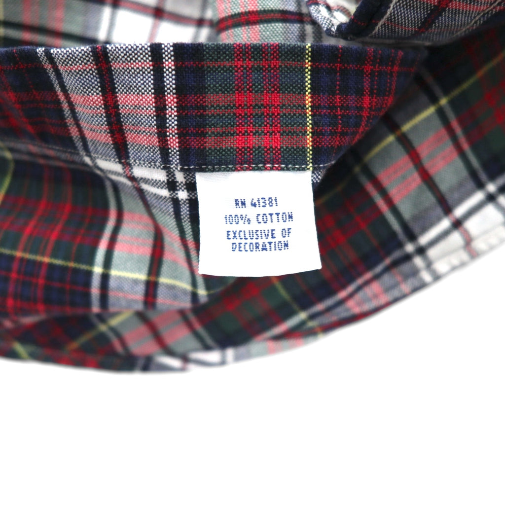 RALPH LAUREN flannel button-down shirt, size M, red check cotton with small pony embroidery