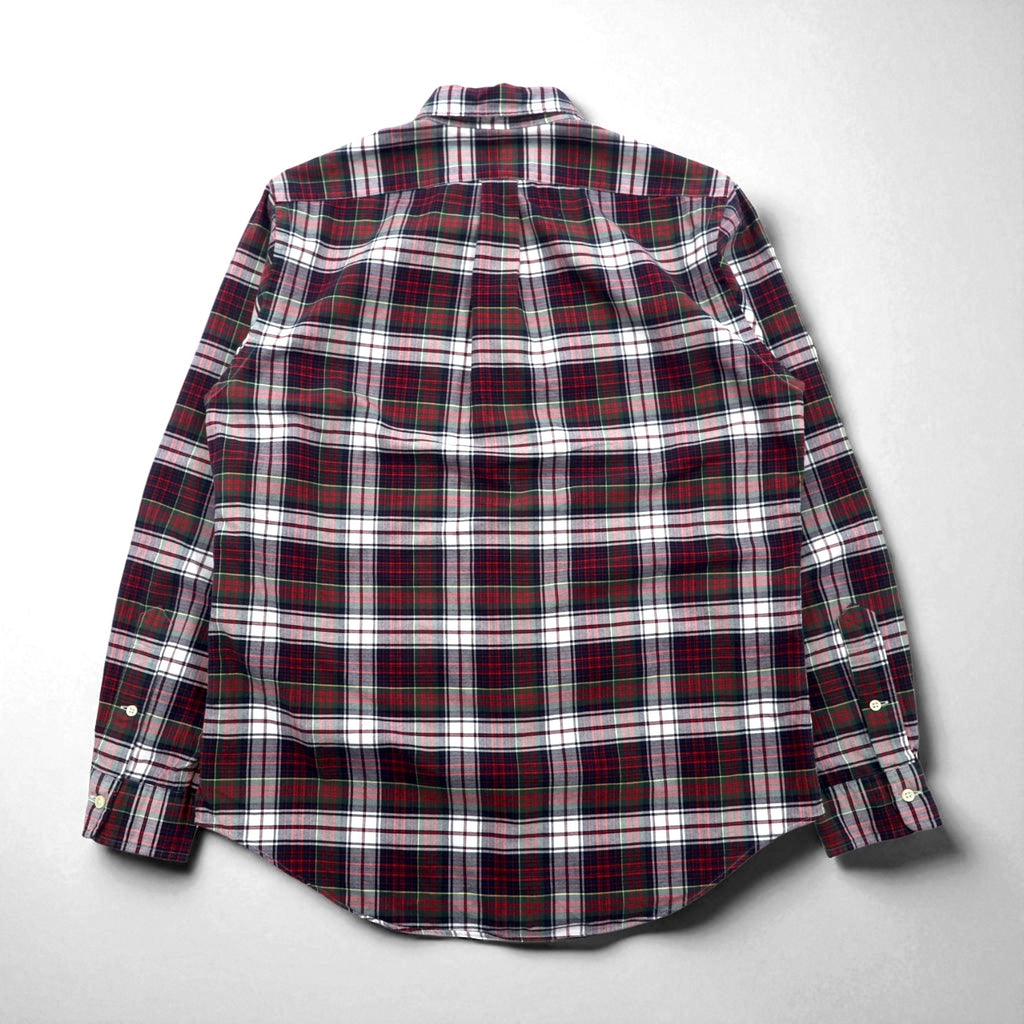 RALPH LAUREN flannel button-down shirt, size M, red check cotton with small pony embroidery