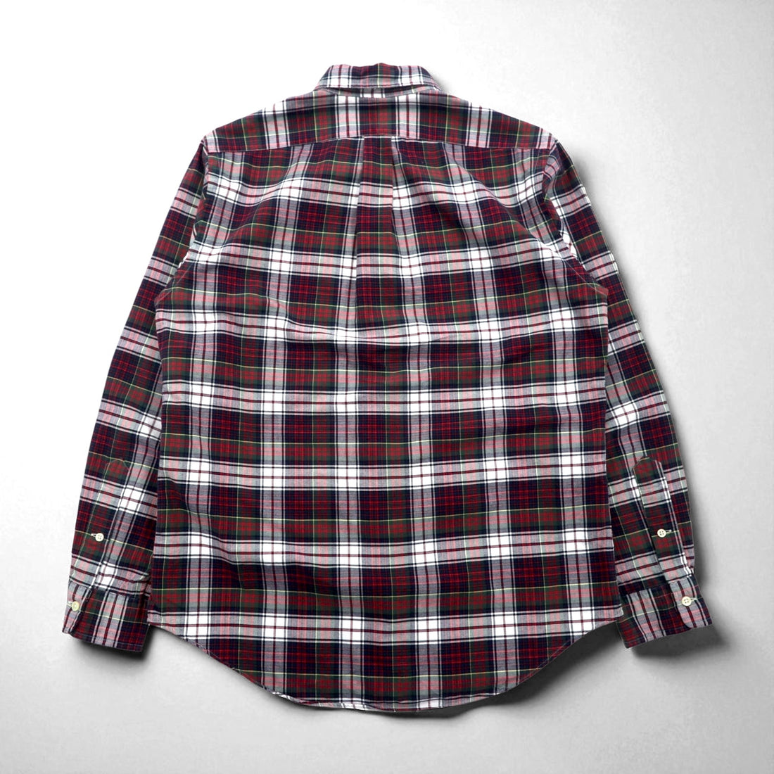 RALPH LAUREN flannel button-down shirt, size M, red check cotton with small pony embroidery