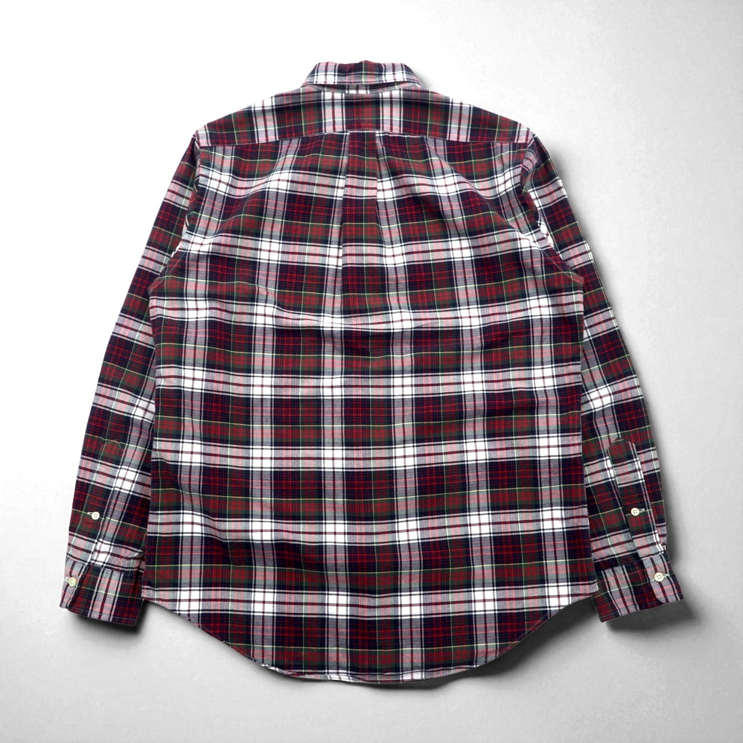 RALPH LAUREN フランネル ボタンダウンシャツ M レッド チェック コットン スモールポニー刺繍
