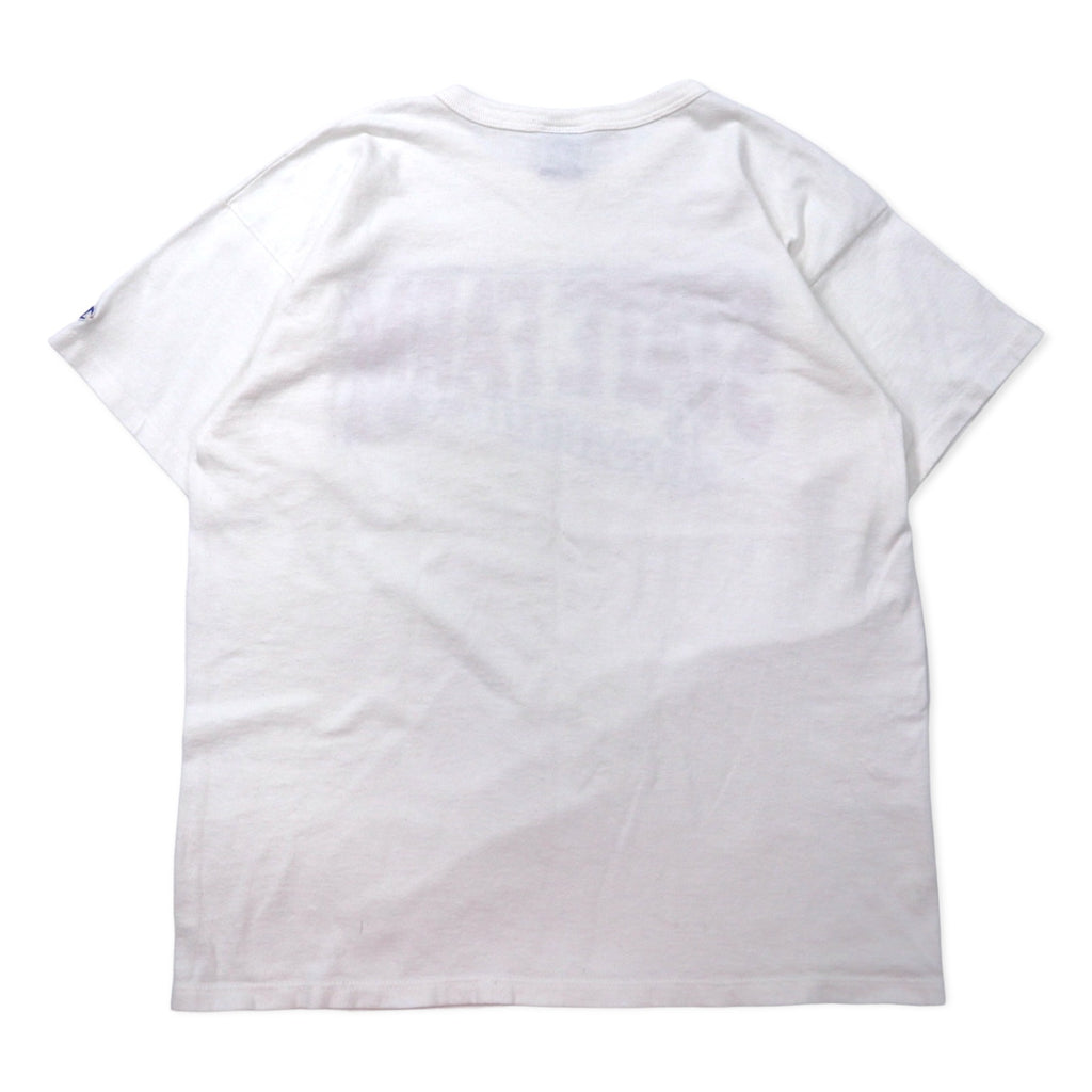Champion USA Made 80s Printed T-Shirt XL White Cotton Embroidered Tag STATE FARM