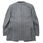 Burberrys Old 2B Tailored Jacket 98-88-175 AB6 Beige Navy Check Wool Silk Blend Made in Japan