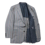 Burberrys Old 2B Tailored Jacket 98-88-175 AB6 Beige Navy Check Wool Silk Blend Made in Japan