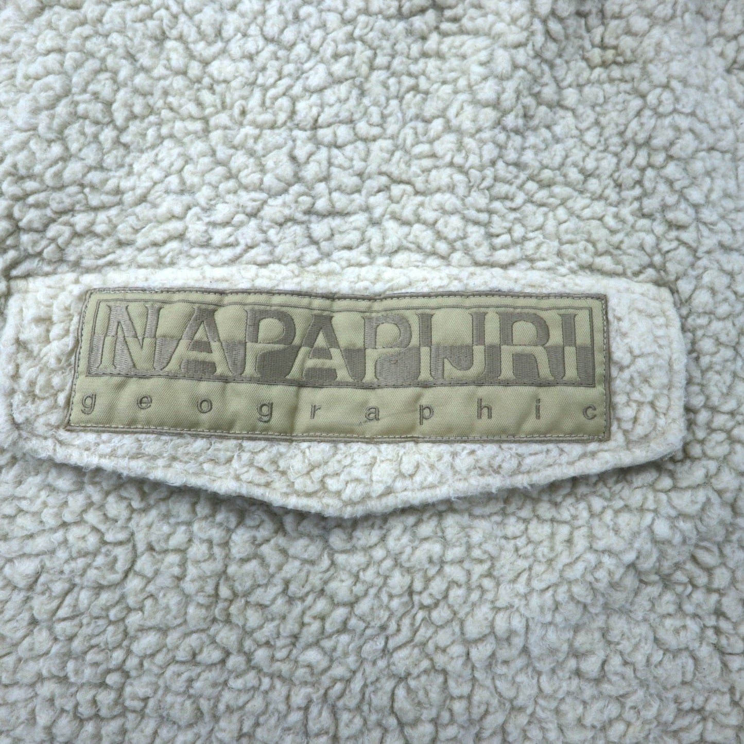 NAPAPIJRI × Martin Rose ボアフリース アノラックパーカー タイソン 2 クリーム ポリエステル ロゴ刺繍 サイドライン ビッグサイズ
