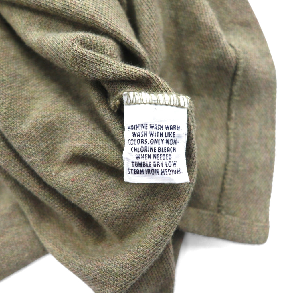 Polo by Ralph Lauren 90s Polo Shirt L Khaki Cotton Pique Small Pony Embroidery