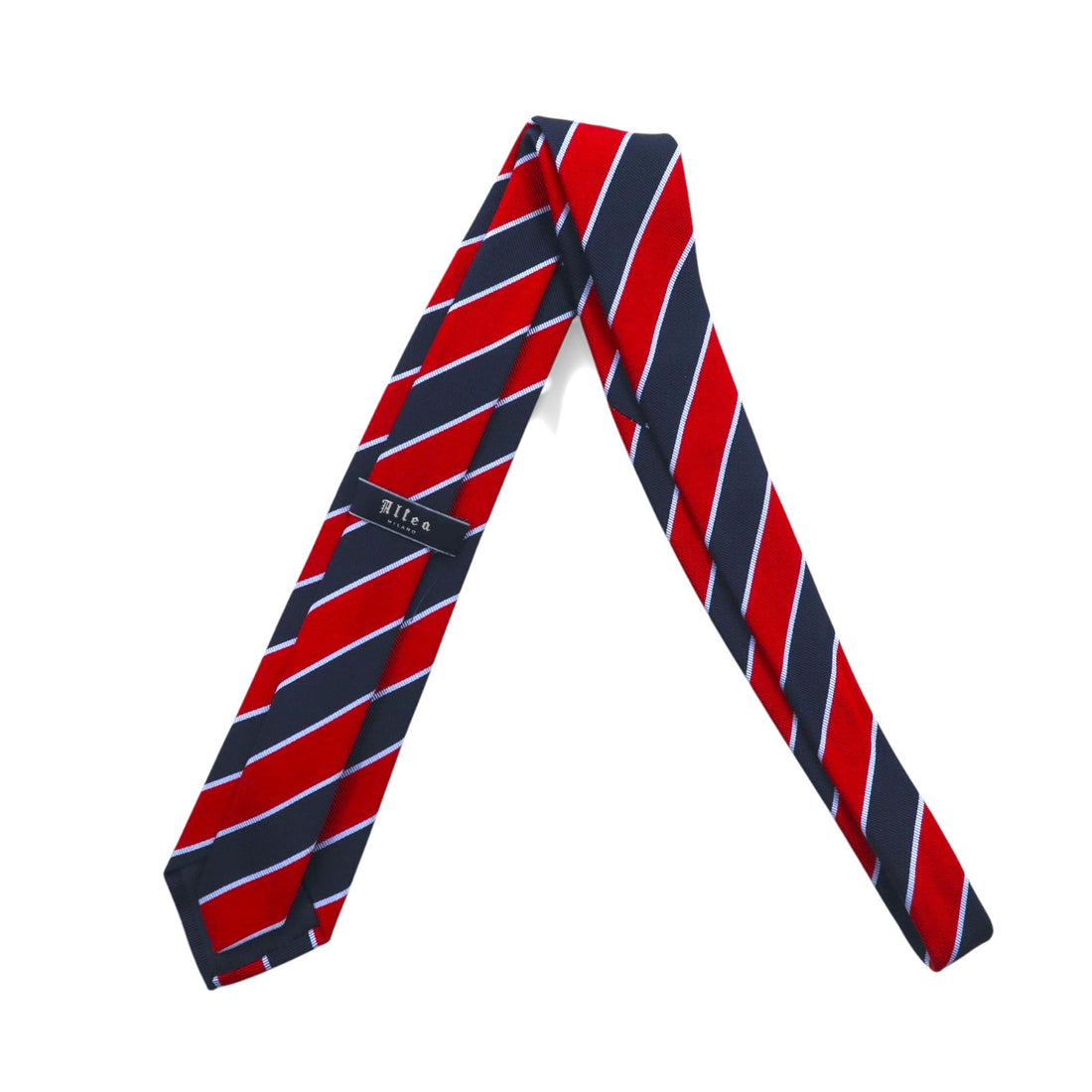 Altea Made in Italy Tie Red Navy Regimental Stripes UNITED ARROWS
