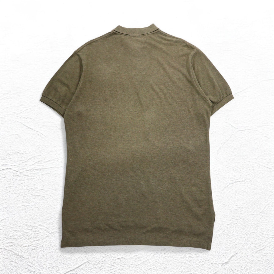 Polo by Ralph Lauren 90s Polo Shirt L Khaki Cotton Pique Small Pony Embroidery