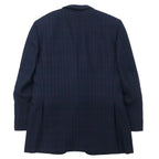 Burberrys Old 2B Tweed Tailored Jacket 94-82-175 AB6 Navy Check Wool Made in Japan