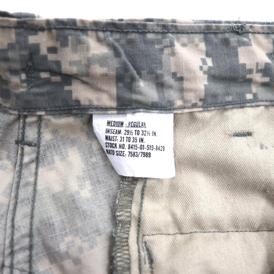 US ARMY WOOLRICH INC. 00s Military Digital Camo Cargo Pants M Khaki 8415-01-519-8429