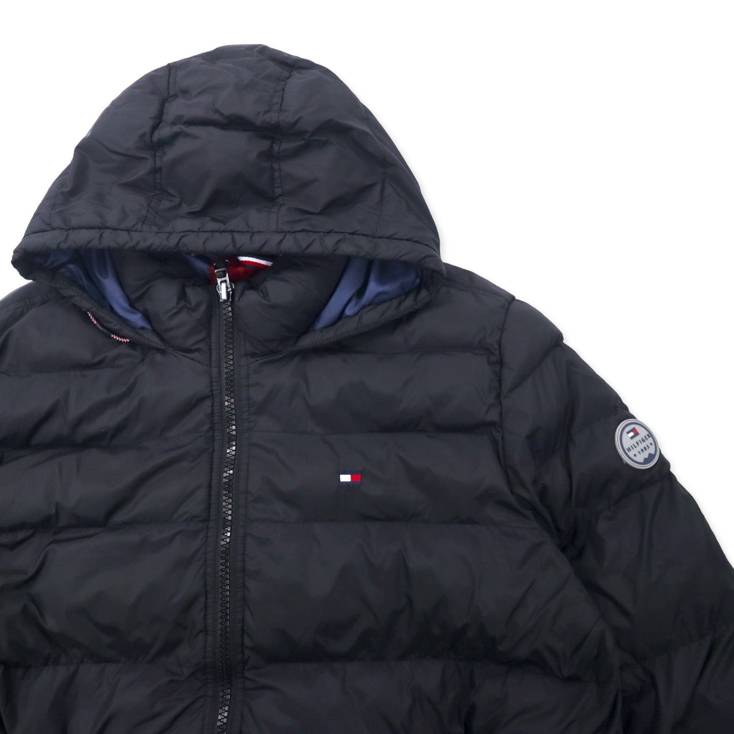 TOMMY HILFIGER ダウンジャケット 中綿 XXL ブラック ナイロン NYLON PERFORMANCE HOODY PUFFER JACKET 150AN508