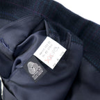 Burberrys Old 2B Tweed Tailored Jacket 94-82-175 AB6 Navy Check Wool Made in Japan