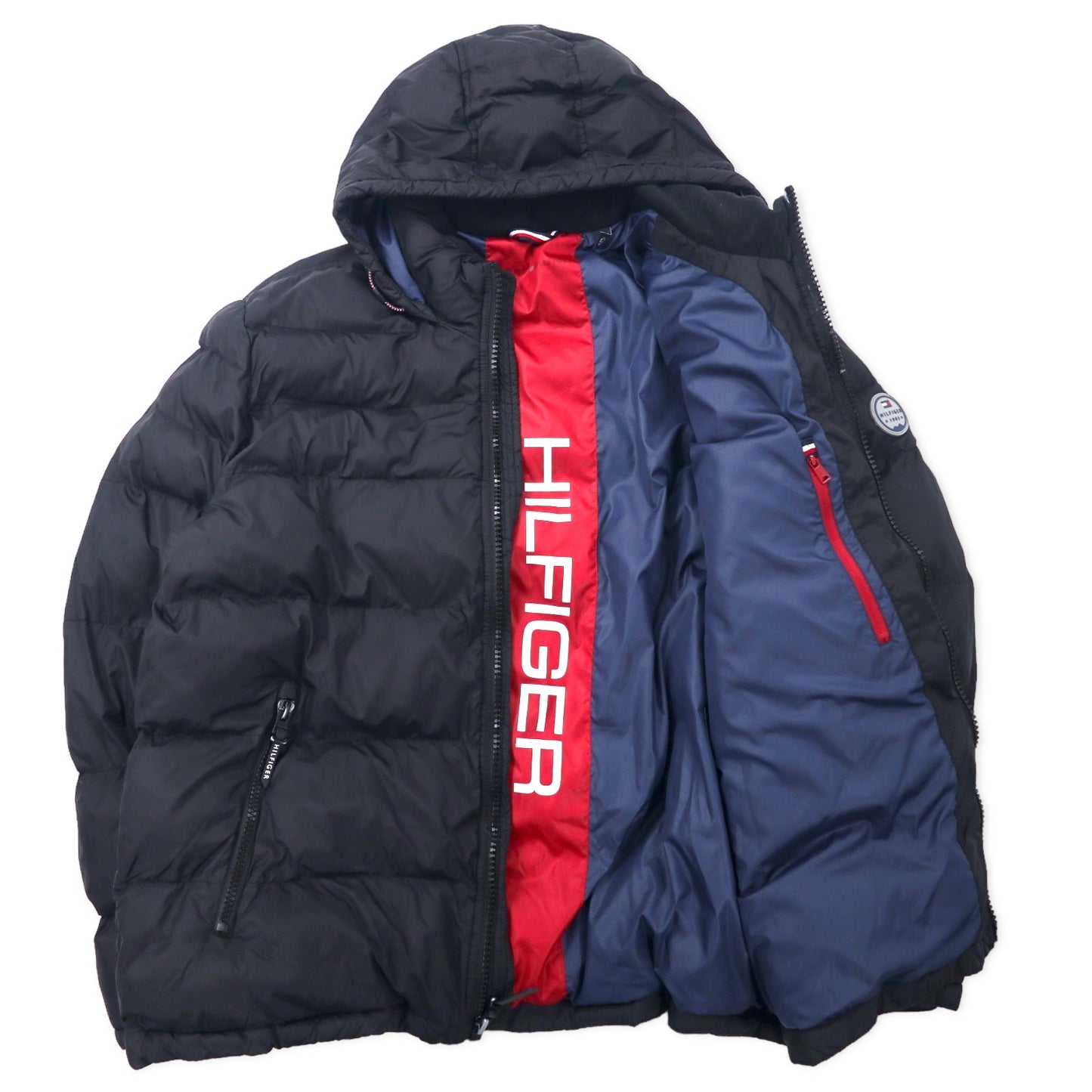 TOMMY HILFIGER ダウンジャケット 中綿 XXL ブラック ナイロン NYLON PERFORMANCE HOODY PUFFER JACKET 150AN508