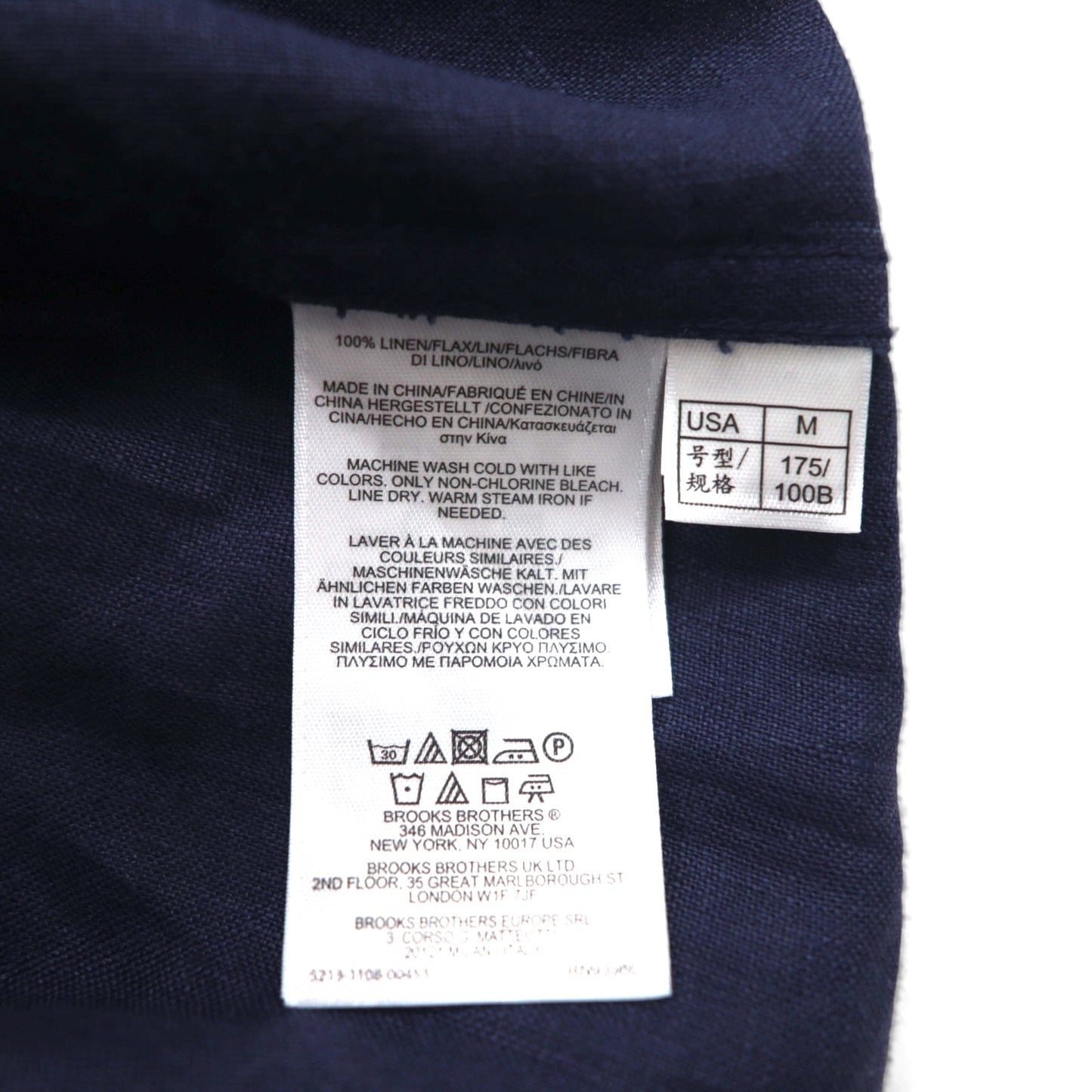 Brooks Brothers REGENT リネン ボタンダウンシャツ M ネイビー アイリッシュリネン 麻 胸ポケット  BAIRD McNUTT