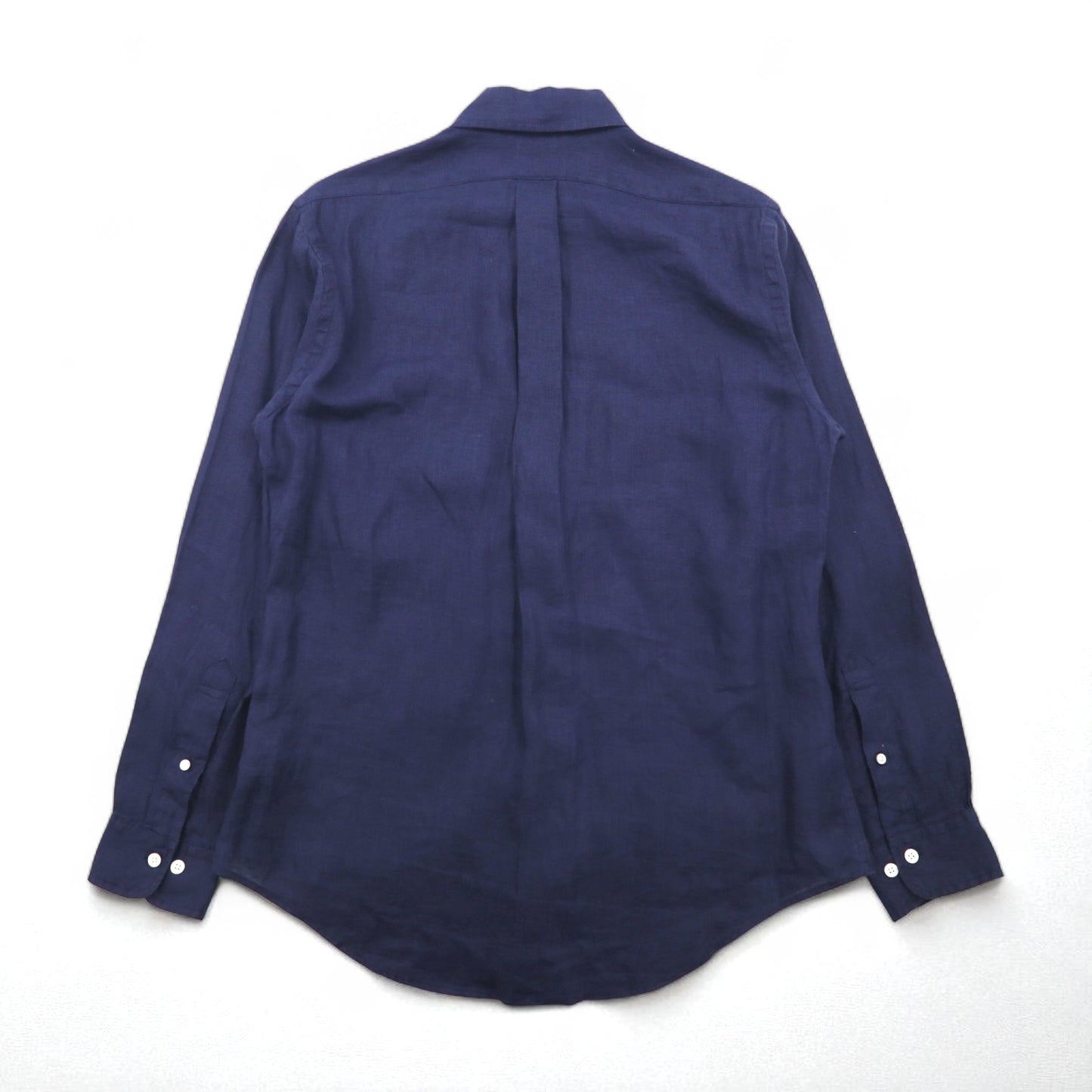 Brooks Brothers REGENT リネン ボタンダウンシャツ M ネイビー アイリッシュリネン 麻 胸ポケット  BAIRD McNUTT