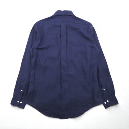 Brooks Brothers REGENT リネン ボタンダウンシャツ M ネイビー アイリッシュリネン 麻 胸ポケット  BAIRD McNUTT