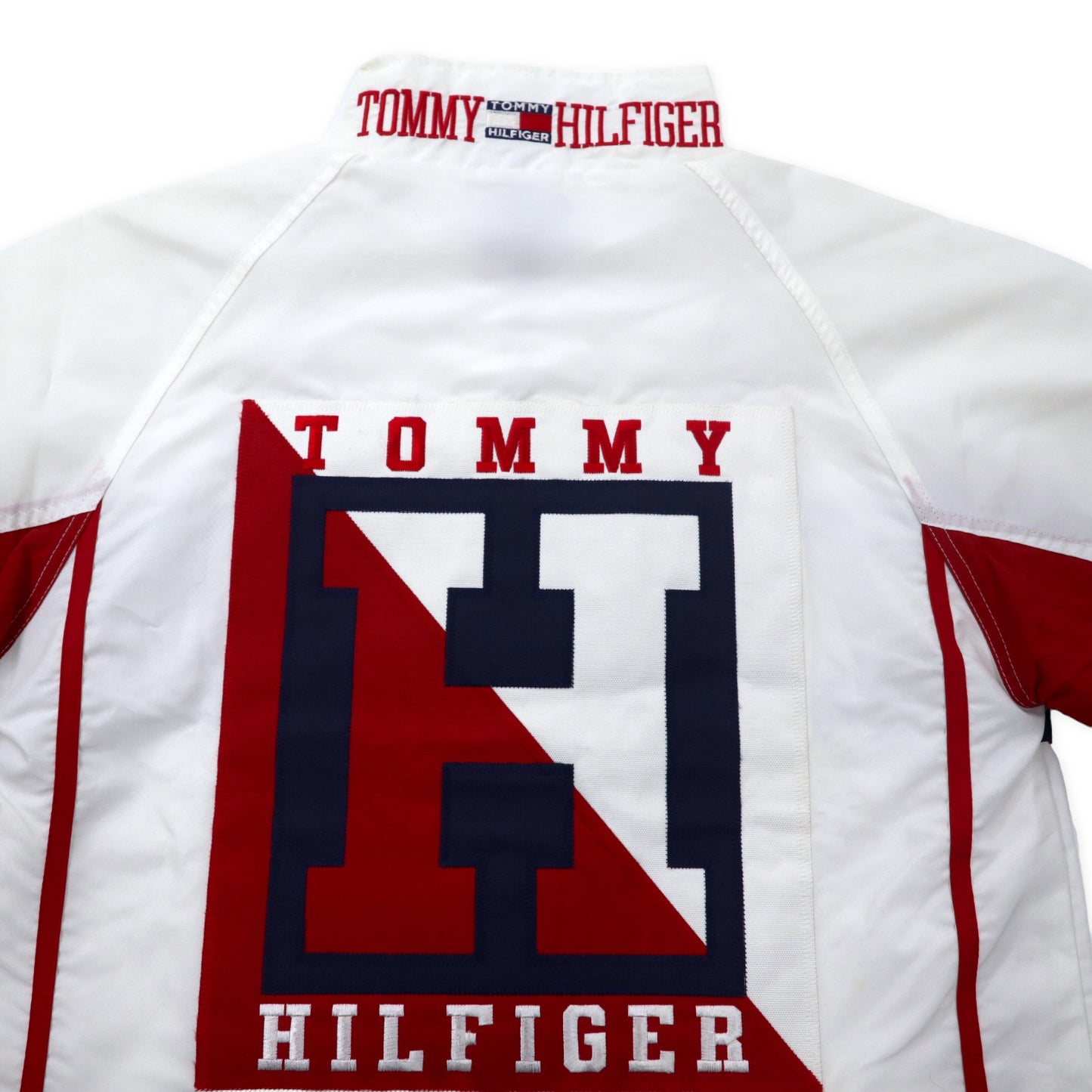 TOMMY HILFIGER トラックジャケット セットアップ ジャージ S ホワイト ナイロン ロゴ刺繍