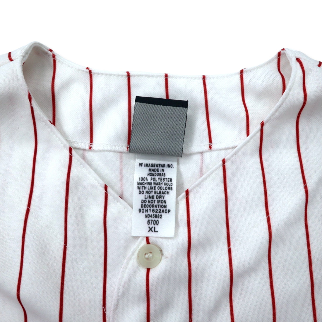 majestic ベースボールシャツ XL ホワイト ストライプ ポリエステル MLB Phillies ナンバリング ビッグサイズ