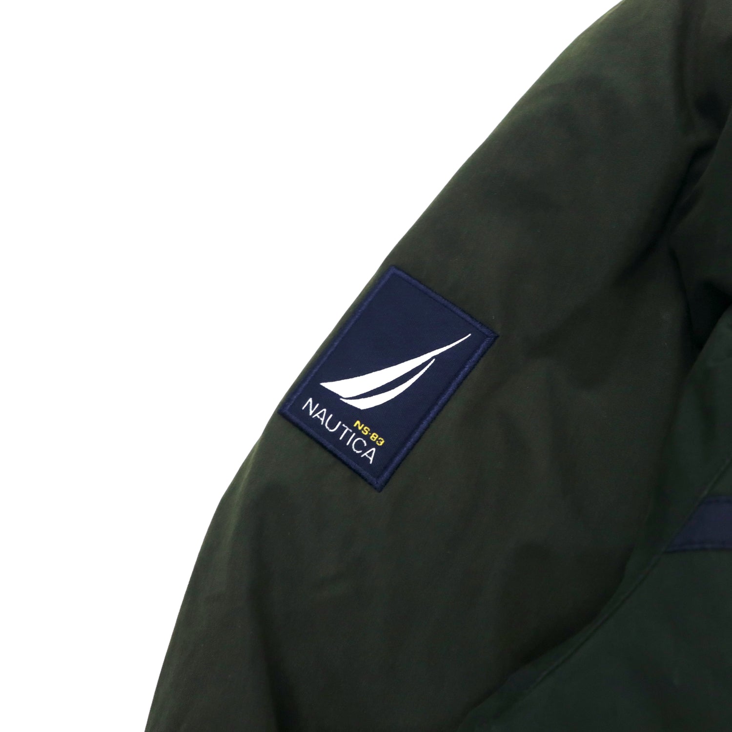 NAUTICA Reversible Sailing Puffer Jacket M Green Yellow Cotton Nylon  HOOODIE storage Sleeve logo embroidery NS-83 – 日本然リトテ